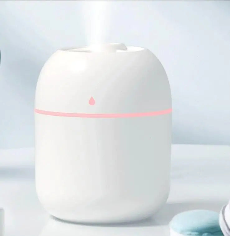 250ML USB Mini Air Humidifier & Essential Oil Diffuser – Ultrasonic, Silent Mist Maker with LED Color Light, for Home or Car.